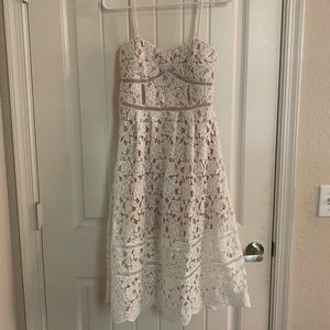 White Lace Midi Dress